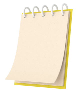 Boş not kağıdı. 3B illüstrasyon.