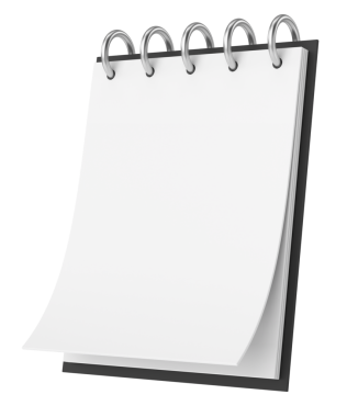 Boş not kağıdı. 3B illüstrasyon.