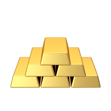 Altın külçeleri. Altın külçesi. Altın külçesi. 3B öge.