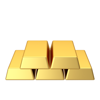 Altın külçeleri. Altın külçesi. Altın külçesi. 3B öge.