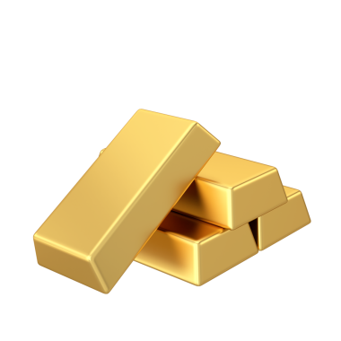 Altın külçeleri. Altın külçesi. Altın külçesi. 3B öge.