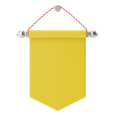 Üç boyutlu bayrak. Üç boyutlu etiket. 3B etiket.