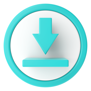 İndirme düğmesi. Simge indir. 3B illüstrasyon.