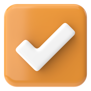 Kutu simgesini işaretle. Üç boyutlu kontrol listesi. 3B illüstrasyon.