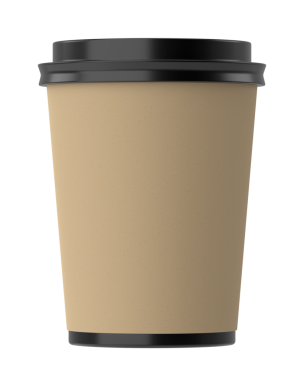 Üç boyutlu kahve fincanı. 3B illüstrasyon.