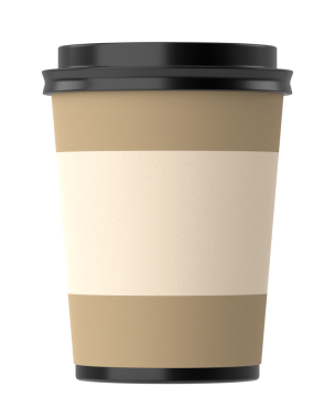 Üç boyutlu kahve fincanı. 3B illüstrasyon.