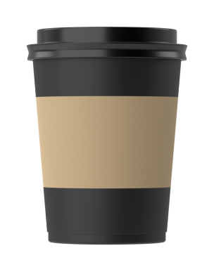 Üç boyutlu kahve fincanı. 3B illüstrasyon.