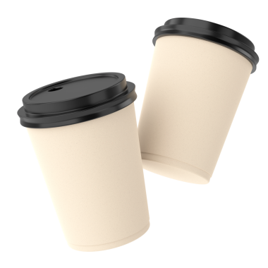 Üç boyutlu kahve fincanı. 3B illüstrasyon.