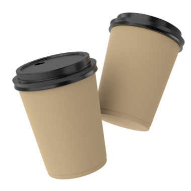 Üç boyutlu kahve fincanı. 3B illüstrasyon.