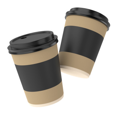 Üç boyutlu kahve fincanı. 3B illüstrasyon.