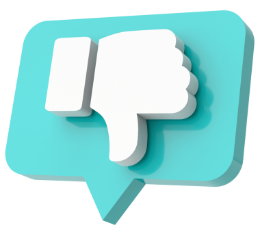 Üç boyutlu ikondan hoşlanmaz. 3B illüstrasyon.