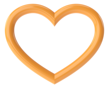 Üç boyutlu kalp. Sevgililer günü kartı dekorasyonu. 3B illüstrasyon.