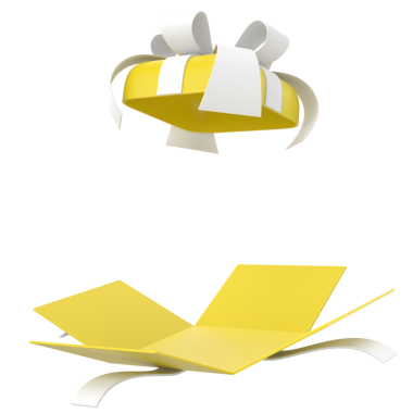 Hediye Kutusu açıldı. 3B hediye kutusu.