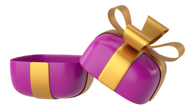 Hediye Kutusu açıldı. Üç boyutlu hediye kutusu. Hediye kutusunu aç.