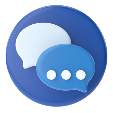 Canlı sohbet simgesi. 3 Boyutlu simge.