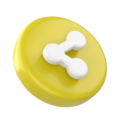 3 boyutlu paylaşım simgesi. Paylaş düğmesi. 3B öge.