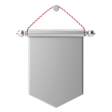 Üç boyutlu bayrak. Üç boyutlu etiket. 3B etiket.