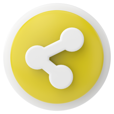 Simgeyi paylaş. Paylaş düğmesi. 3B illüstrasyon.