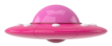 UFO. Üç boyutlu illüstrasyon. 3B görüntüleme.