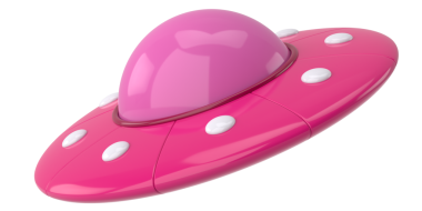 UFO. Üç boyutlu illüstrasyon. 3B görüntüleme.