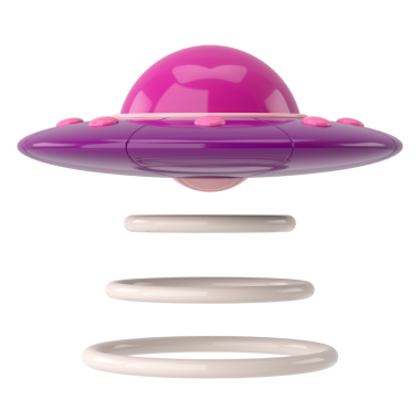 UFO. Üç boyutlu illüstrasyon. 3B görüntüleme.