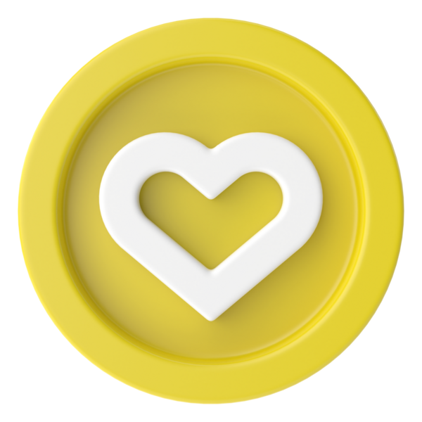 Aşk ikonu. Kalp ikonu. 3B illüstrasyon.