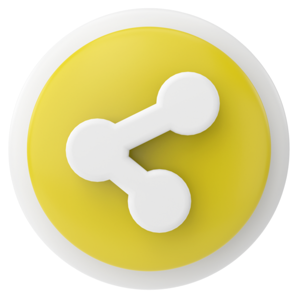 Simgeyi paylaş. Paylaş düğmesi. 3B illüstrasyon.