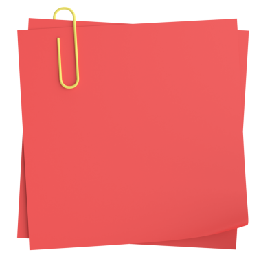 Raptiyeli not kağıdı. 3B illüstrasyon.