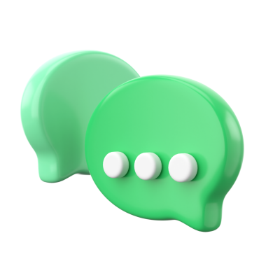 Canlı sohbet simgesi. 3B öge.