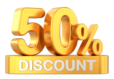 Yüzde 3D 50 indirim. % 50 indirim. % 50 indirim..