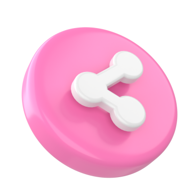 3 boyutlu paylaşım simgesi. Paylaş düğmesi. 3B öge.