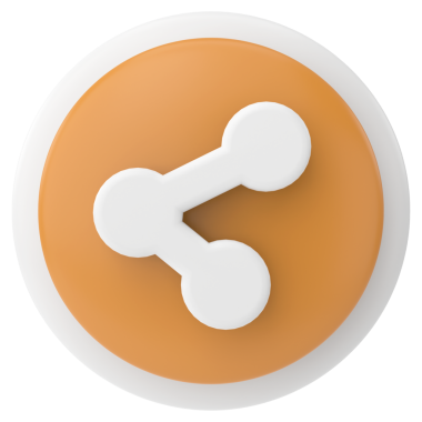 Simgeyi paylaş. Paylaş düğmesi. 3B illüstrasyon.