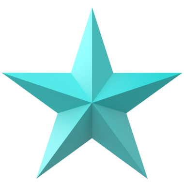 Üç boyutlu yıldız. 3B illüstrasyon.