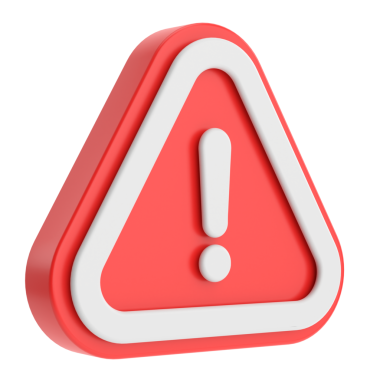 Uyarı işareti. Ünlem işareti. 3B illüstrasyon.