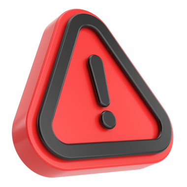 Uyarı işareti. Ünlem işareti. 3B illüstrasyon.