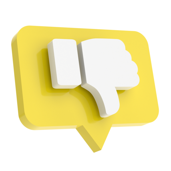 Üç boyutlu ikondan hoşlanmaz. 3B illüstrasyon.