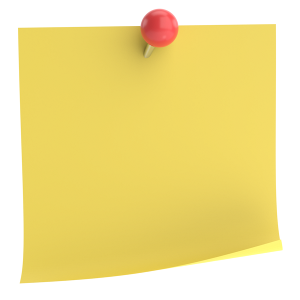 Pimi basılı not kağıdı. 3B illüstrasyon.