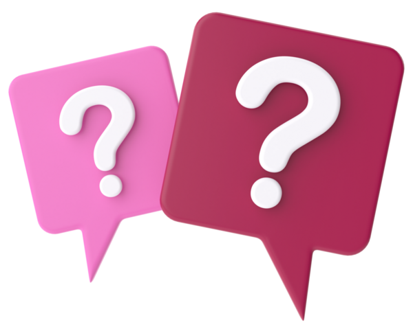 Soru işareti. Sıkça Sorulan Sorular (SSS). 3B illüstrasyon.