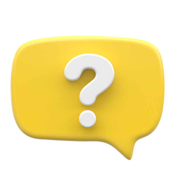 Soru işareti simgesi. Canlı sohbet. 3 Boyutlu simge.