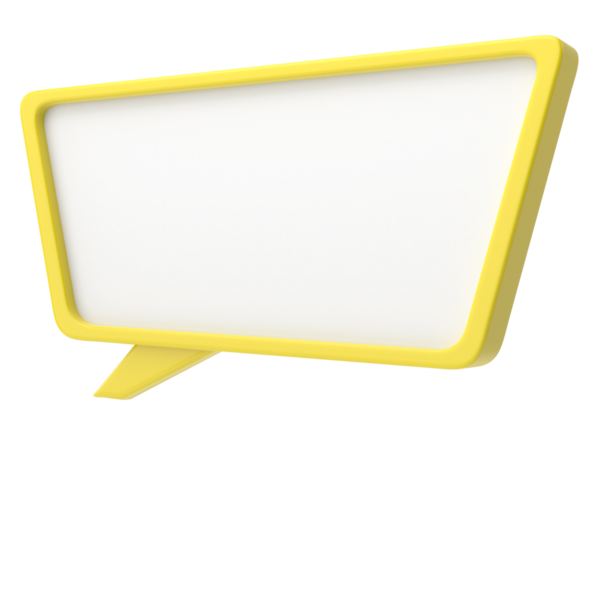 Üç boyutlu konuşma balonu. Mesaj kutusu. Metin alanı.