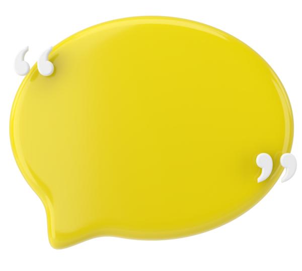 Çift tırnak içinde konuşma balonu. 3B illüstrasyon.