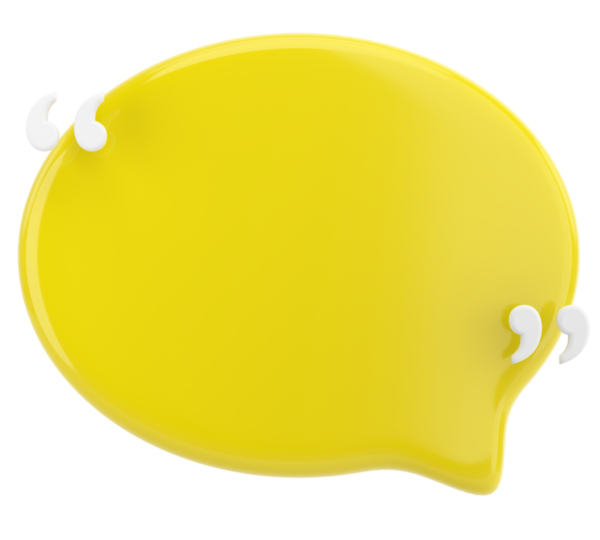 Çift tırnak içinde konuşma balonu. 3B illüstrasyon.