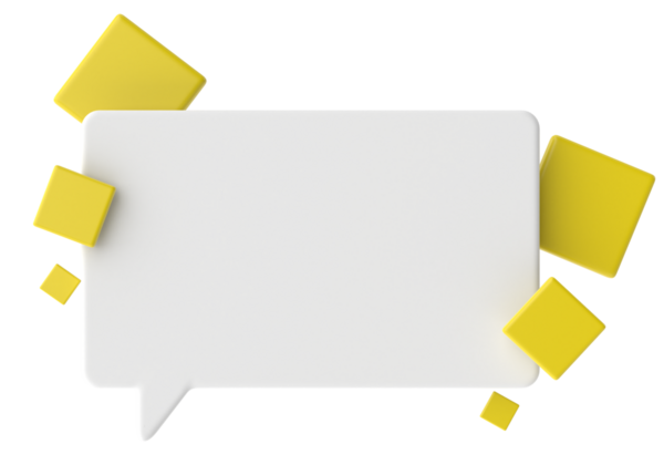 Konuşma balonu. 3B metin kutusu.