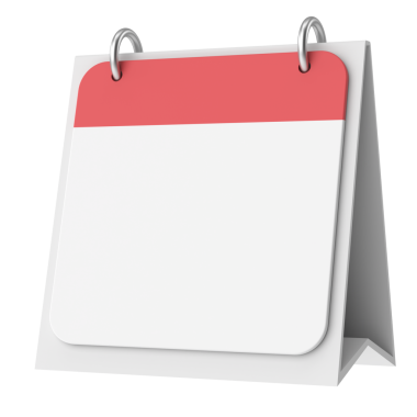 Boş takvim. Üç boyutlu takvim. 3B illüstrasyon.