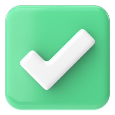 Kutu simgesini işaretle. Üç boyutlu kontrol listesi. 3B illüstrasyon.