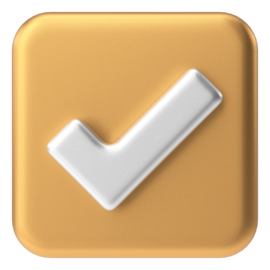 Kutu simgesini işaretle. Üç boyutlu kontrol listesi. 3B illüstrasyon.