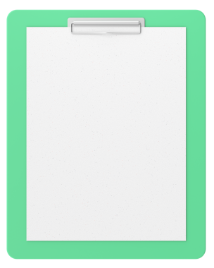 Not kağıdıyla birlikte pano. 3B illüstrasyon.