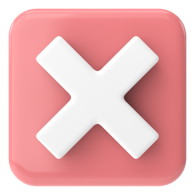 3 boyutlu çarpı işareti. 3B illüstrasyon.