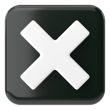 3 boyutlu çarpı işareti. 3B illüstrasyon.