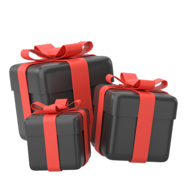 Üç boyutlu hediye kutusu. 3B dekorasyon.